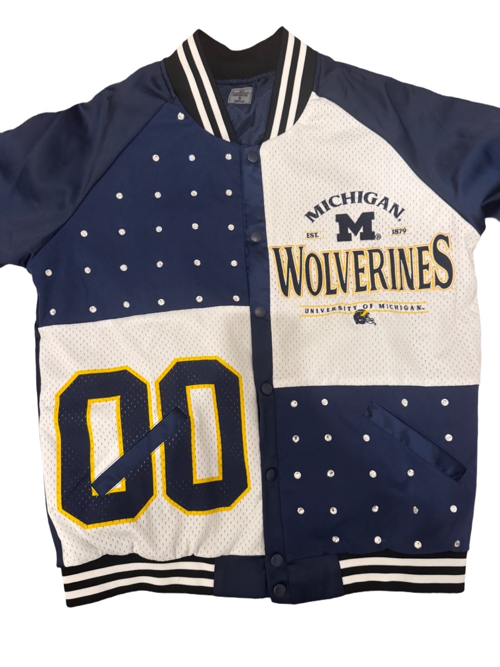 Michigan Wolverines Navy and White Varsity Jacket - Picture 5 of 7